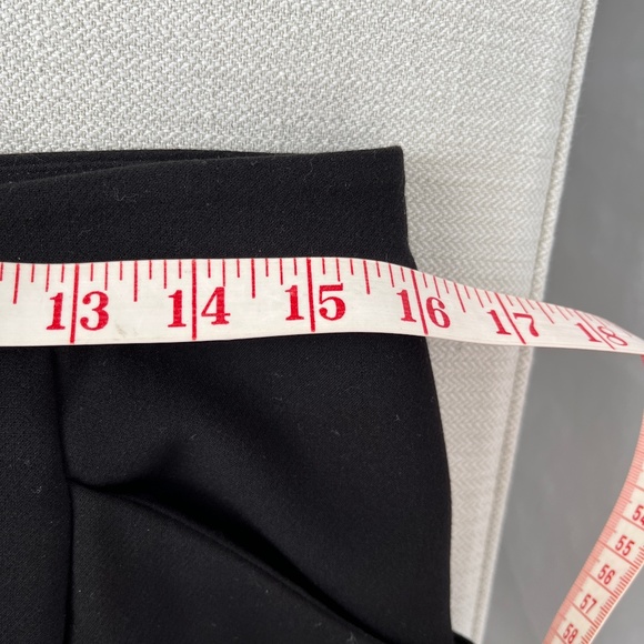 Pink Tartan (8) black gabardine midi skirt with pockets and soft front pleats. - Picture 13 of 14